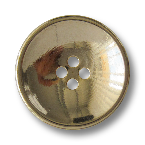 www.Knopfparadies.de - 1580hg - Goldene Vierloch Metallknöpfe in Schüssel Form