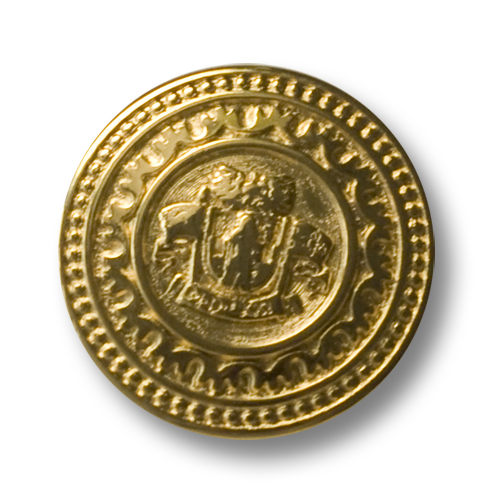 Toller goldglänzender Motivknopf mit Adler und Fahnen