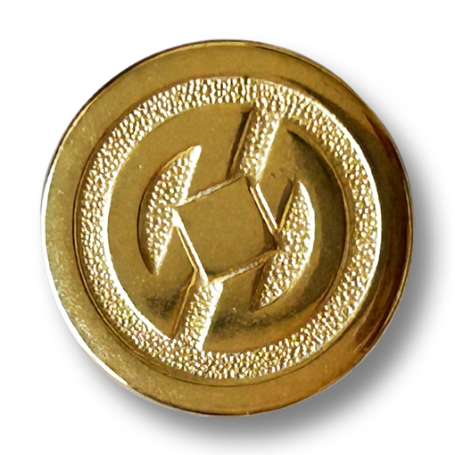 Edler Metallknopf in Gold matt und glänzend mit geometrischem Muster