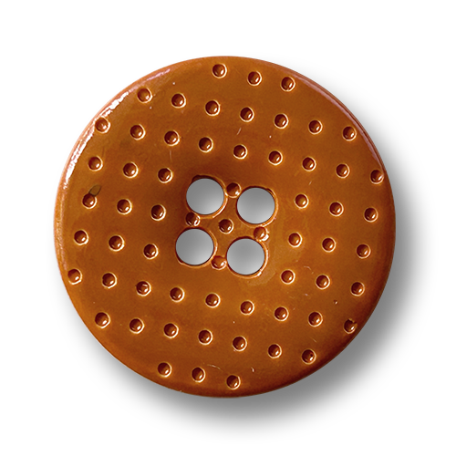 Glänzende, herbstlich orange-braune Kunststoffknöpfe