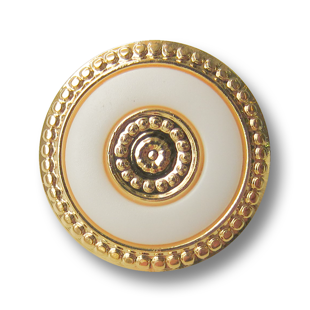 Kunststoff Ösen Knopf in Weiß & Goldfarben