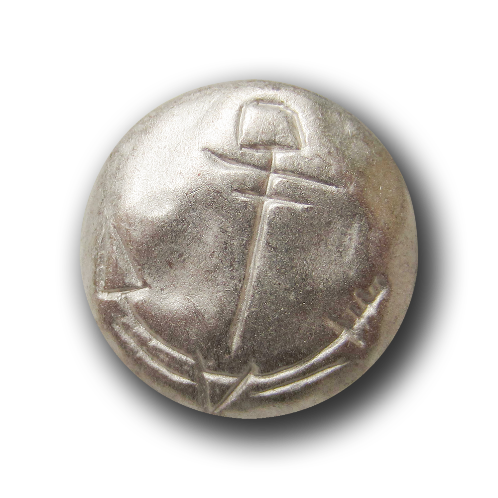 Metall Knopf mit eingeritzt wirkendem Anker Motiv
