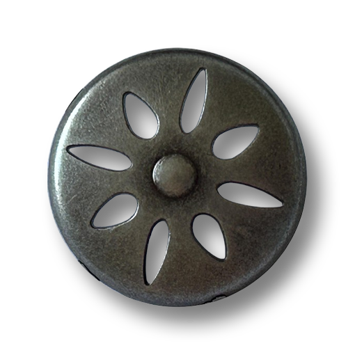 Metallknöpfe altsilberfarben mit filigranem Durchbruchmuster