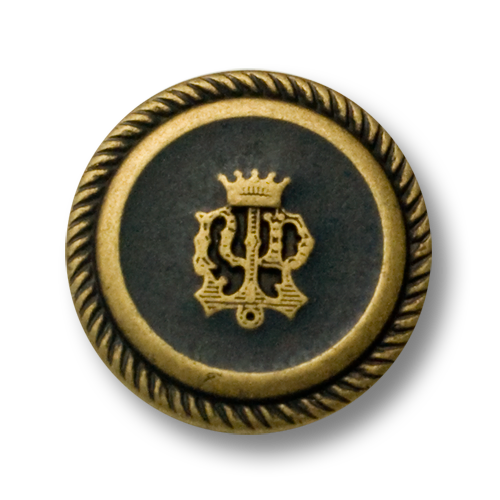 Edle Blazerknöpfe mit Wappen und Krone - 0928ags - www.knopfparadies.de