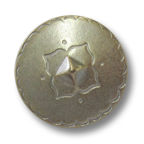 www.knopfparadies.de - 5919ms - Hell messingfarbene Metallknöpfe in historischem Design