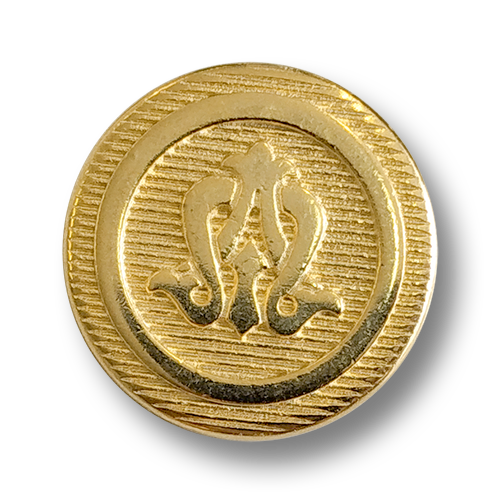 Goldfb. Metallknopfmit Jugendstil Muster