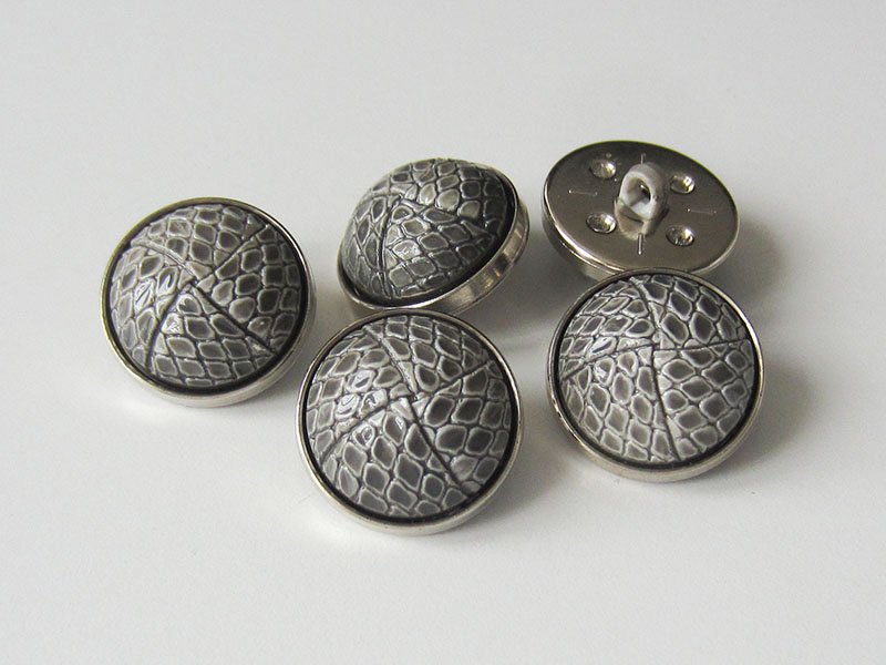 www.Knopfparadies.de - 4071gs - Exklusive silber graue Halbkugel Kunststoffknöpfe