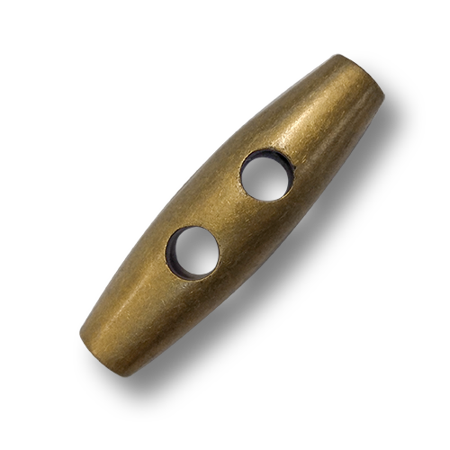 www.knopfparadies.de - 5524ag - Altgold- bis messingfarbene Knebelknöpfe aus Kunststoff