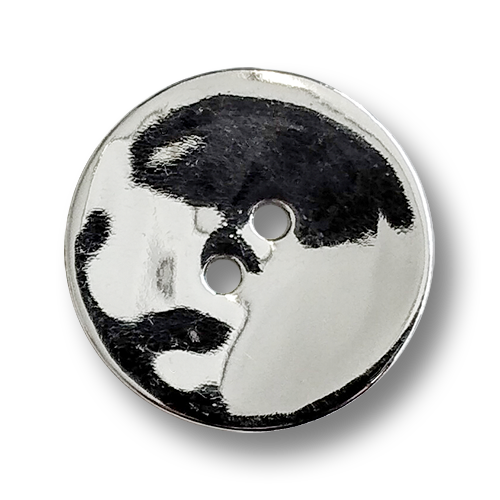 www.knopfparadies.de - 6259sp - Glänzend silberfarbene Perlmuttknöpfe mit zwei Löchern