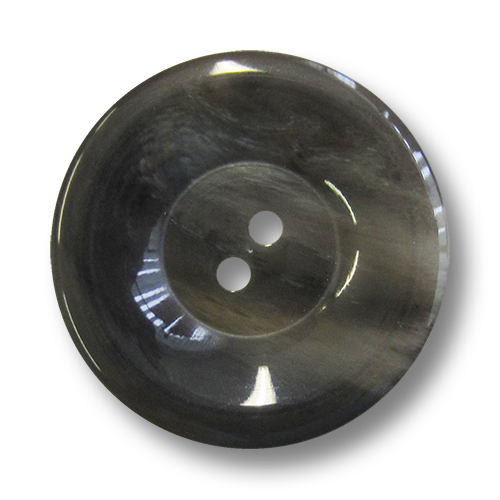 www.Knopfparadies.de - 1538gr - Einfache grau melierte Kunststoffknöpfe in Teller Form