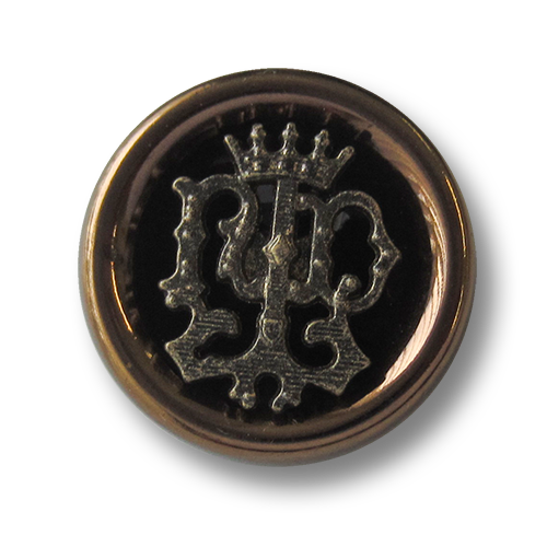 Nobler Metall Ösen Knopf in mit imposantem Wappen