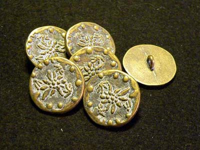 Messingfb. Metallknopf Edelweiß