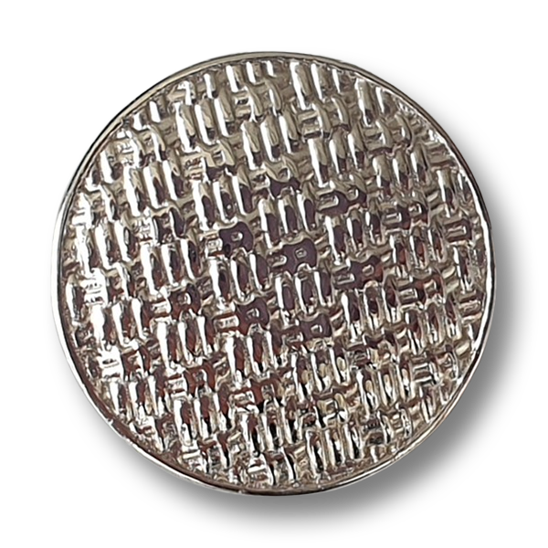 www.knopfparadies.de  – k828si – Metallknöpfe silberfarben glänzend mit strukturierter Oberfläche und Öse