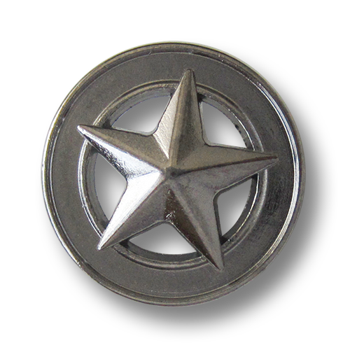 Dunkel chromfarbener Stern Knopf