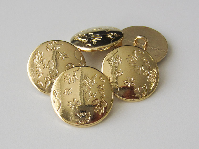 Metall Ösen Knopf mit abstraktem floralem Muster