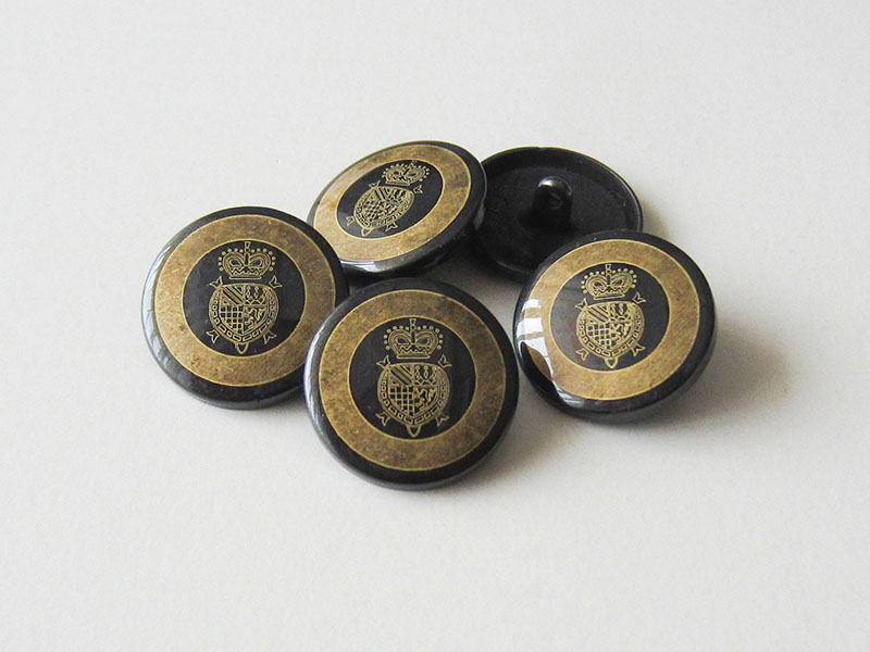 www.Knopfparadies.de - 4157eg - Edle Metallknöpfe mit Wappen & Krone