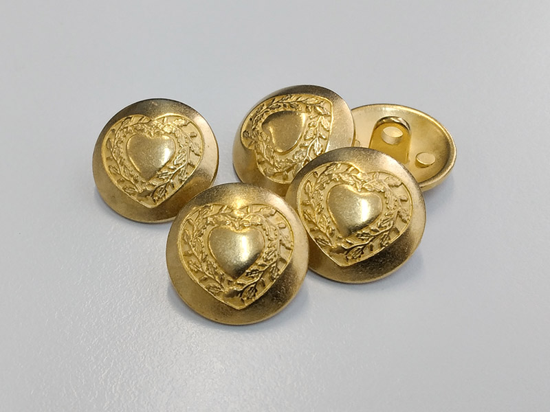 www.knopfparadies.de - 4513go - Goldfarbene Metallknöpfe mit nostalgischem Motiv