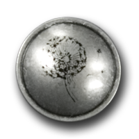 Altsilberfb. Metallknöpfe mit Pusteblume