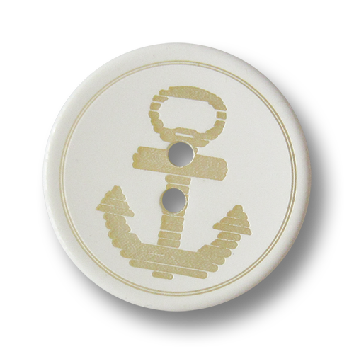 www.knopfparadies.de - 3707we - Maritime Kunststoffknöpfe mit Motiv: Anker