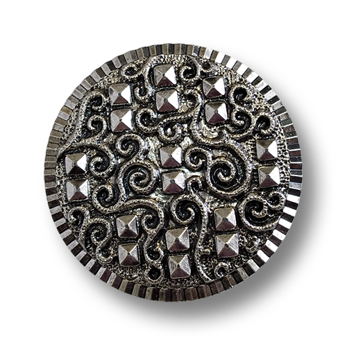 www.knopfparadies.de - 4255as - Altsilberfarbene, glitzernde Kunststoffknöpfe