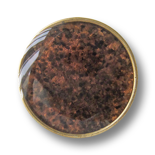 www.Knopfparadies.de - 3810br - Schimmernde braun goldene Kunststoffknöpfe in Metalloptik