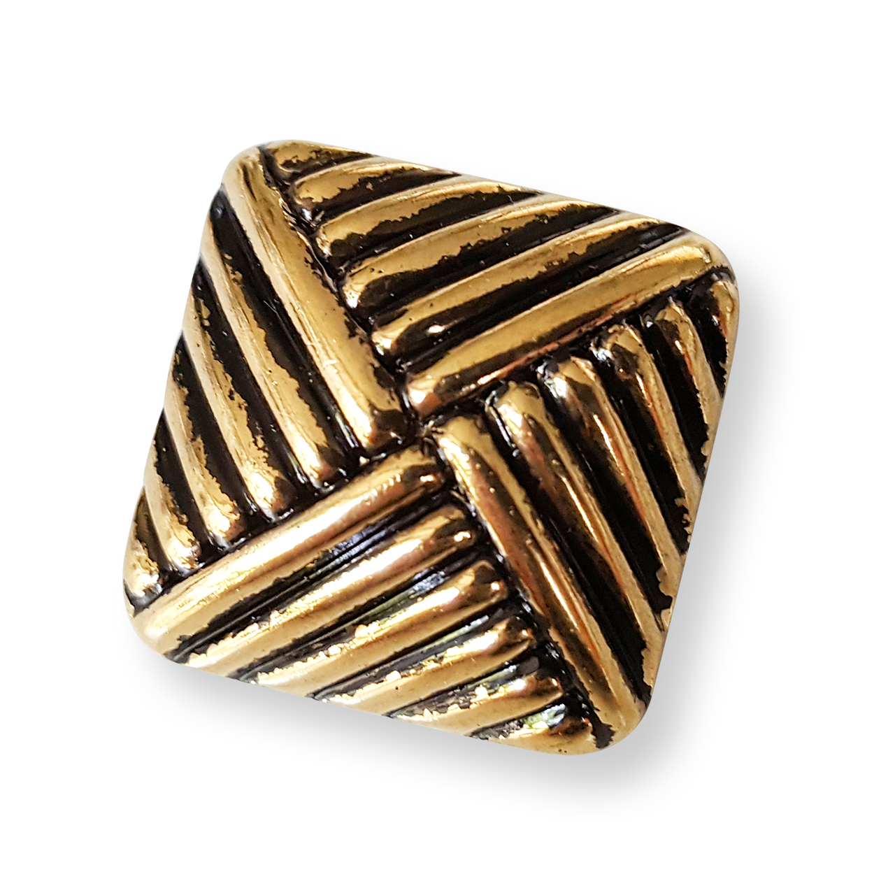 Altgoldfarbene quadratische Kunststoff Knöpfe
