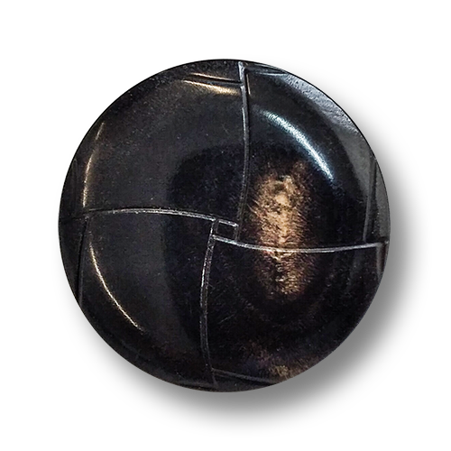 www.knopfparadies.de - 3540sb - Dunkelbraune, fast schwarze Büffelhornknöpfe mit Flechtdesign