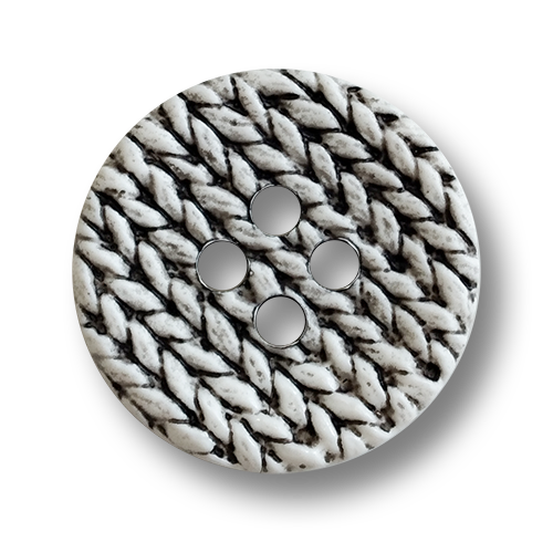 www.knopfparadies.de - 6910ws - Wunderschöne Mantelknöpfe aus Kunststoff in Strick-Optik