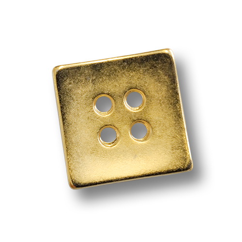 www.knopfparadies.de - 4582go - Viereckige, goldfarbene Kunststoffknöpfe