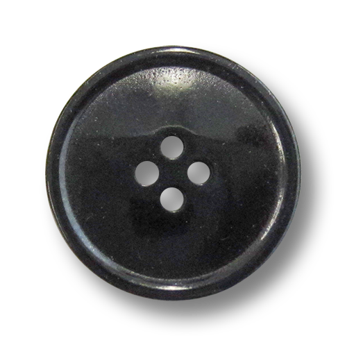 www.knopfparadies.de - 4278sc - Schwarze Kunststoffknöpfe mit vier Löchern - perfekt als Mantelknöpfe