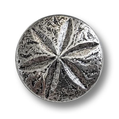 www.knopfparadies.de - 4554as - Altsilberfarbene Metallknöpfe, wunderschönes Sternmotiv