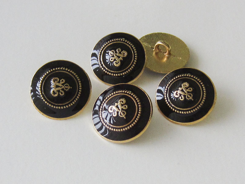 www.knopfparadies.de - 1520gs - Edle Metallknöpfe in schwarz und gold