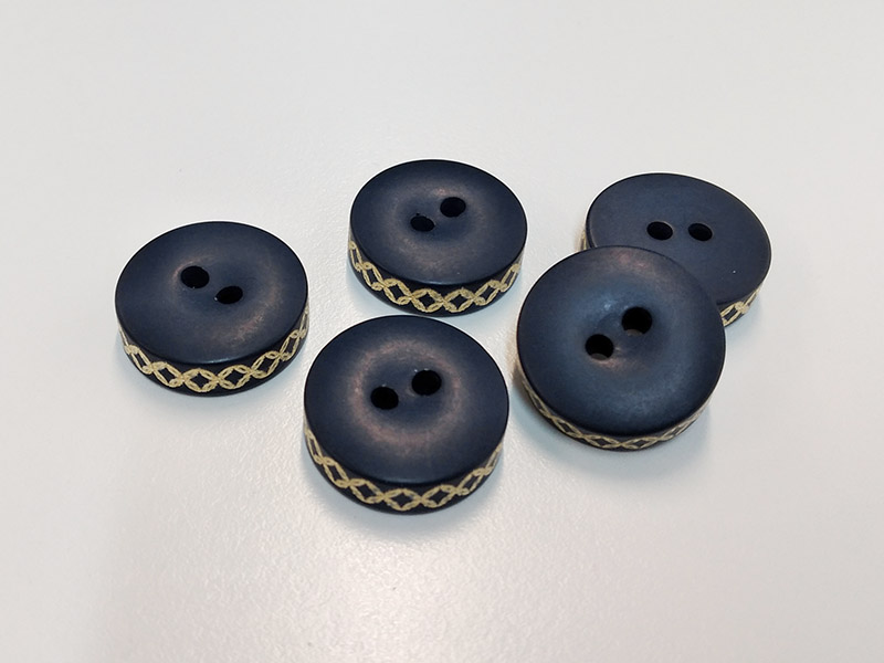 www.knopfparadies.de - 4528db - Dunkelblaue Mantelknöpfe aus Kunststoff