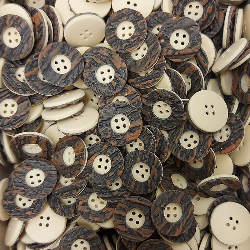 Trachtenknöpfe in Hirschhorn Optik, verschiedene Größen, zu Staffelpreisen, Kunststoff, 4-Loch