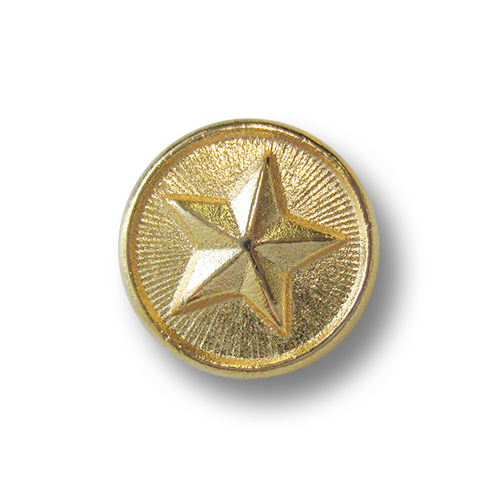 www.knopfparadies.de - 2533g - Goldfarbene Metallknöpfe mit Motiv: Stern
