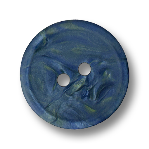 www.knopfparadies.de - d581bl - blauer Kunststoffknopf mit feiner unregelmäßiger Marmorierung