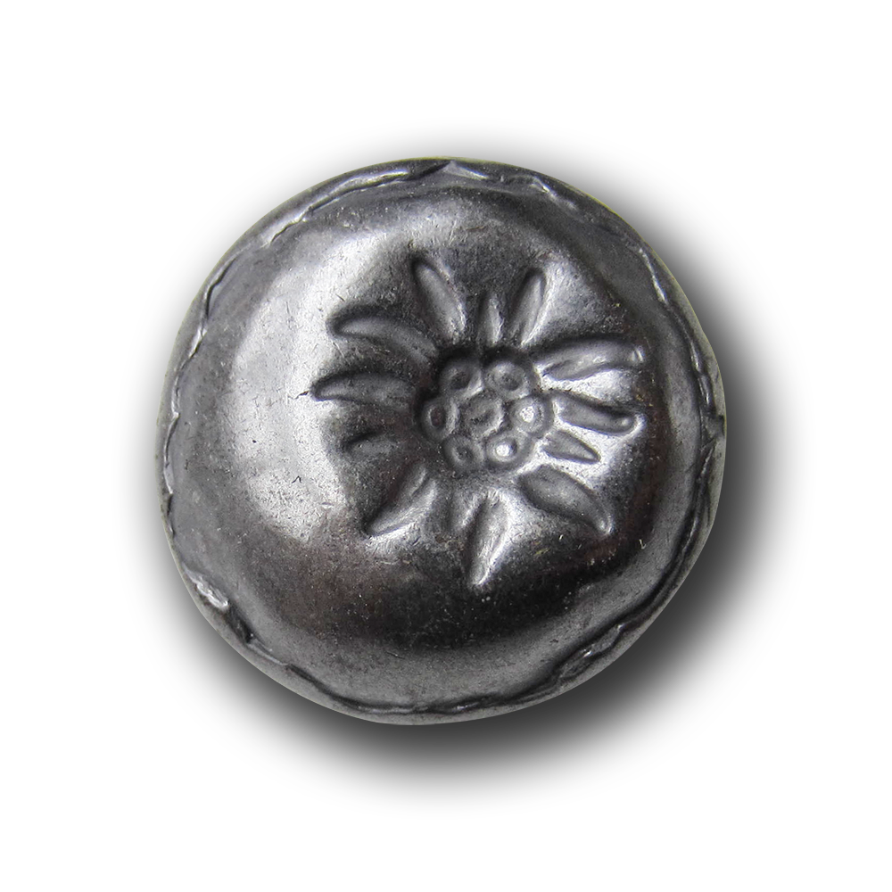 Ausgefallener Trachtenknopf aus Metall mit Edelweiss
