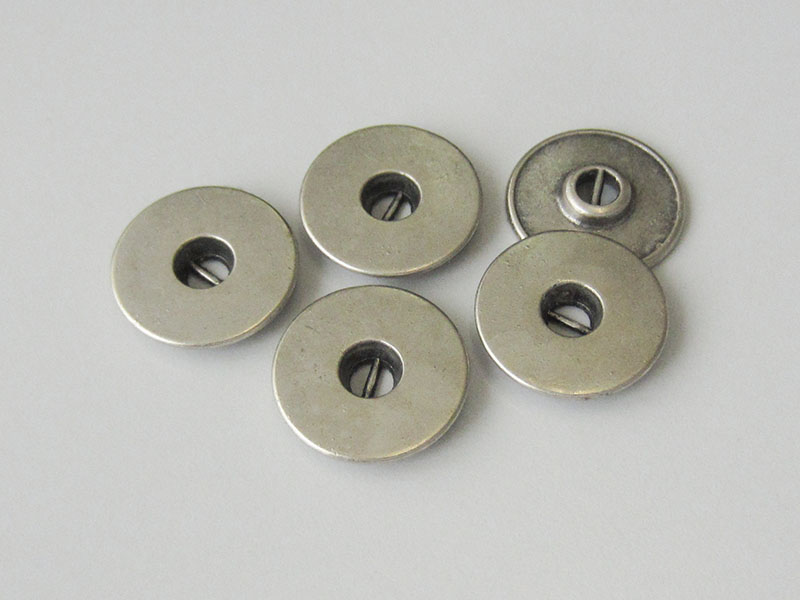 www.knopfparadies.de - 2670vi - Vintage look Metallknöpfe, fast wie Jeansknöpfe