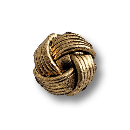 www.knopfparadies.de - 4599ag - Altgoldfarbene, leichte Kunststoffknöpfe, fast wie kleine Knoten