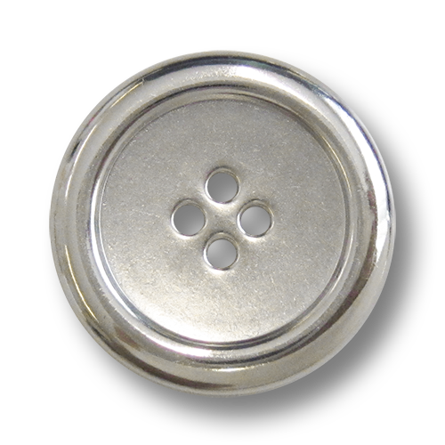 www.Knopfparadies.de - 5300si - Einfache Vierlochknöpfe aus Metall in Silber