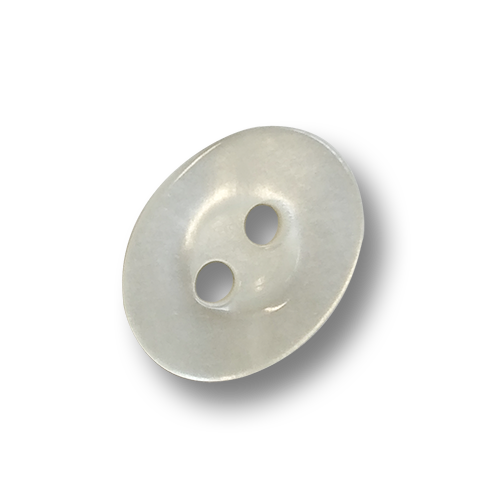 www.knopfparadies.de - 6273we - Naturweiß schimmernde, ovale Blusenknöpfe aus Kunststoff