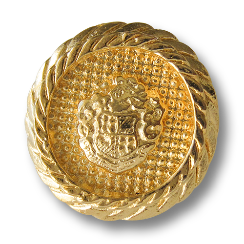 www.knopfparadies.de - 1541go - Extravagante goldene Wappenknöpfe aus Metall