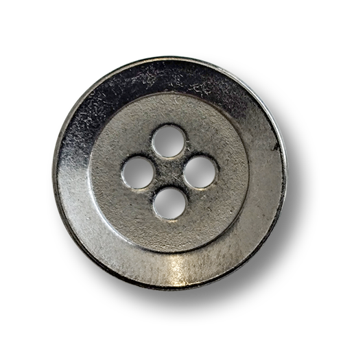 www.knopfparadies.de - 6360ch - Chromfarbene Metallknöpfe mit vier Löchern
