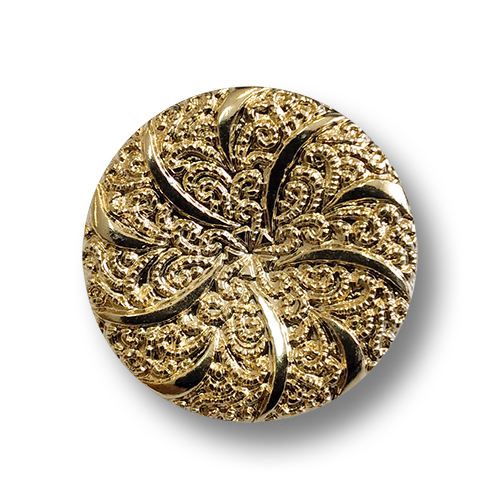 www.knopfparadies.de - 4532go - Goldfarbene, wunderschön gemusterte Kunststoffknöpfe