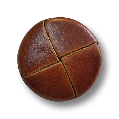 www.knopfparadies.de - 1103br - Mittelbraune, zeitlose Lederknöpfe