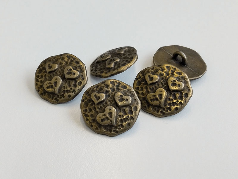 www.knopfparadies.de - 6143me - Herzige, altmessingfarbene Trachtenknöpfe aus Metall