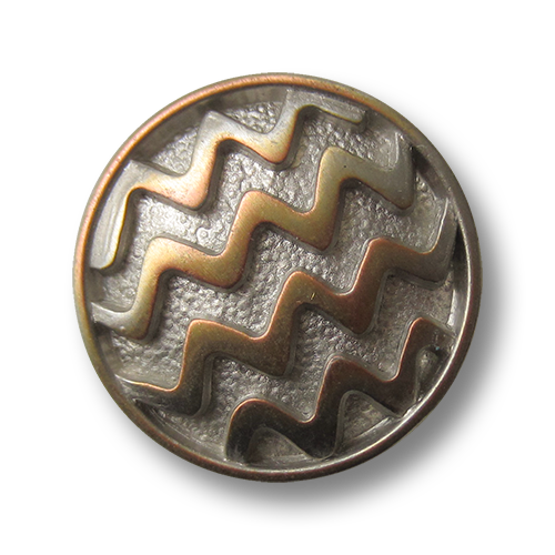 Tricolor Zick-Zack-Metallknopf