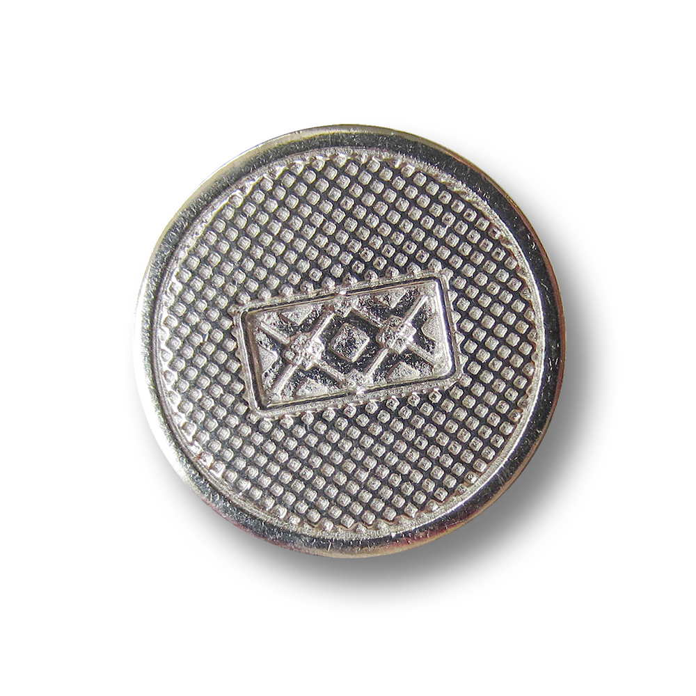 www.knopfparadies.de - 3939si - Schlichte Metallknöpfe Silber Waffelmuster