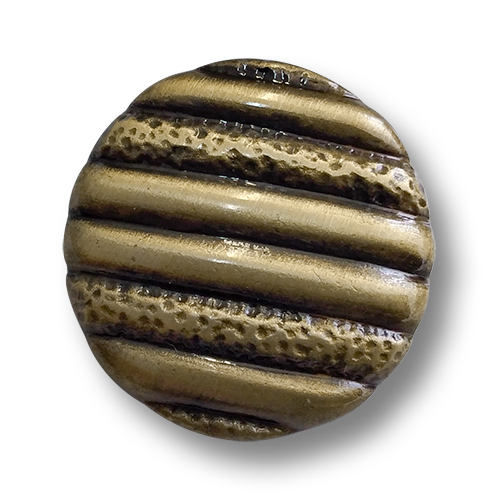 www.knopfparadies.de - 0661me - Messingfarbene Metallknöpfe mit Streifenmuster