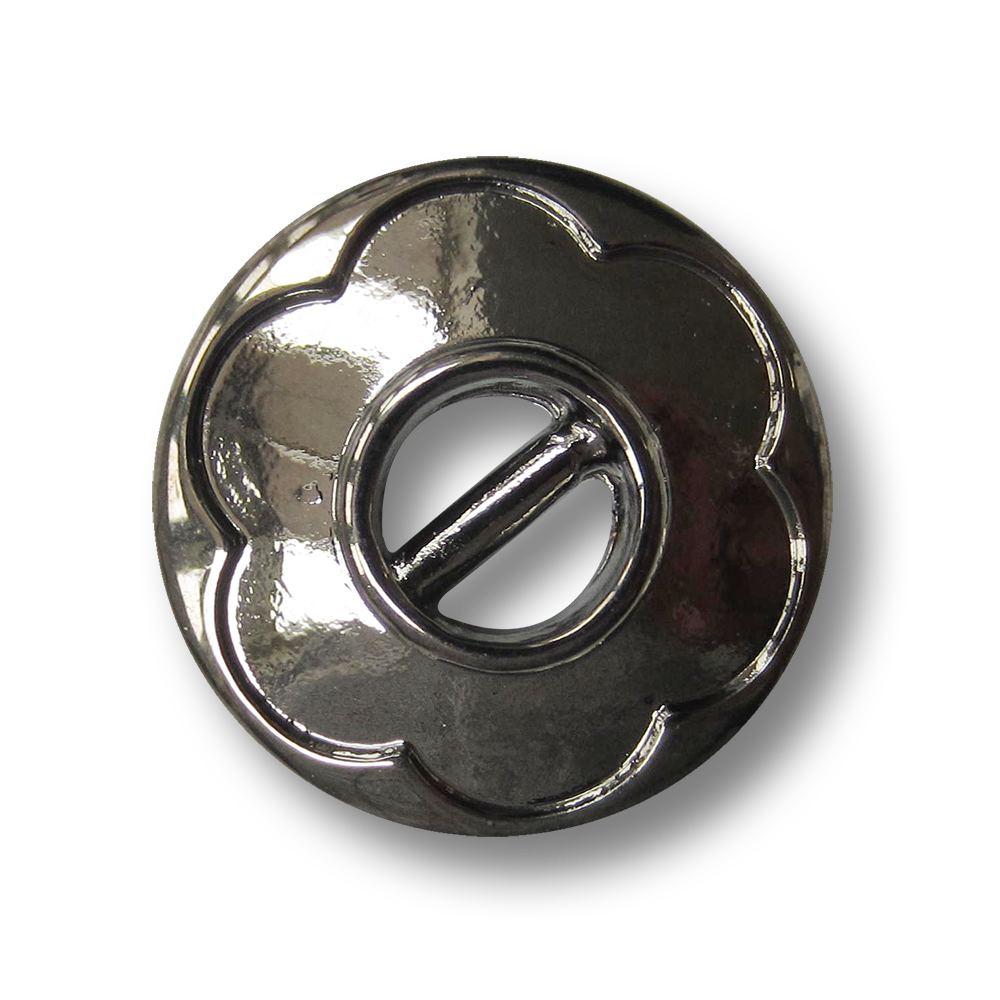 Moderner chromfarbener Steg Metall Knopf mit Blume